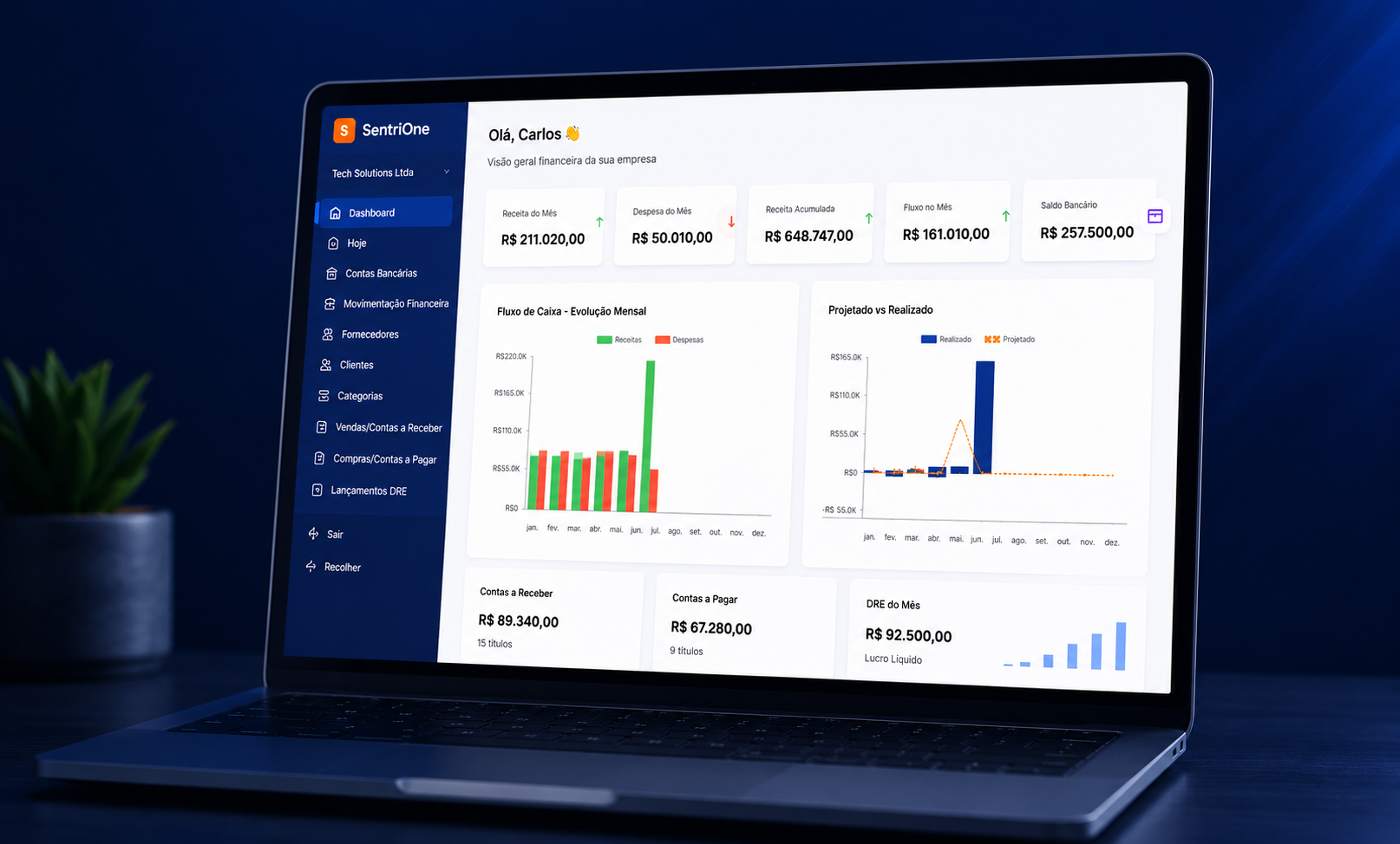 SentriOne — Plataforma de gestão financeira e controladoria